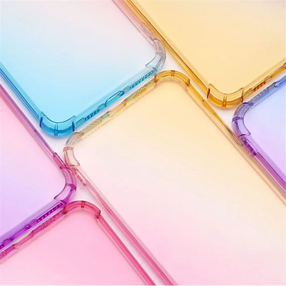 For iPhone 15 Pro Gradient Color Protective Phone Cover Anti-drop Soft TPU Phone Case - Purple / Blue - 4