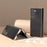 For Samsung Galaxy Z Fold5 5G Electroplating Phone Case Genuine Cow Leather + PC Litchi Texture Cover - Black - 2