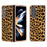 For Samsung Galaxy Z Fold5 5G Leopard Pattern PU+Hard PC Case Nano Electroplating Protective Phone Cover - Gold - 1