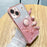 KADEM Cellphone Guard Case for iPhone 13 mini 5.4 inch , Ring Kickstand Flower Pattern Glitter TPU Cover - Rose Gold - 2