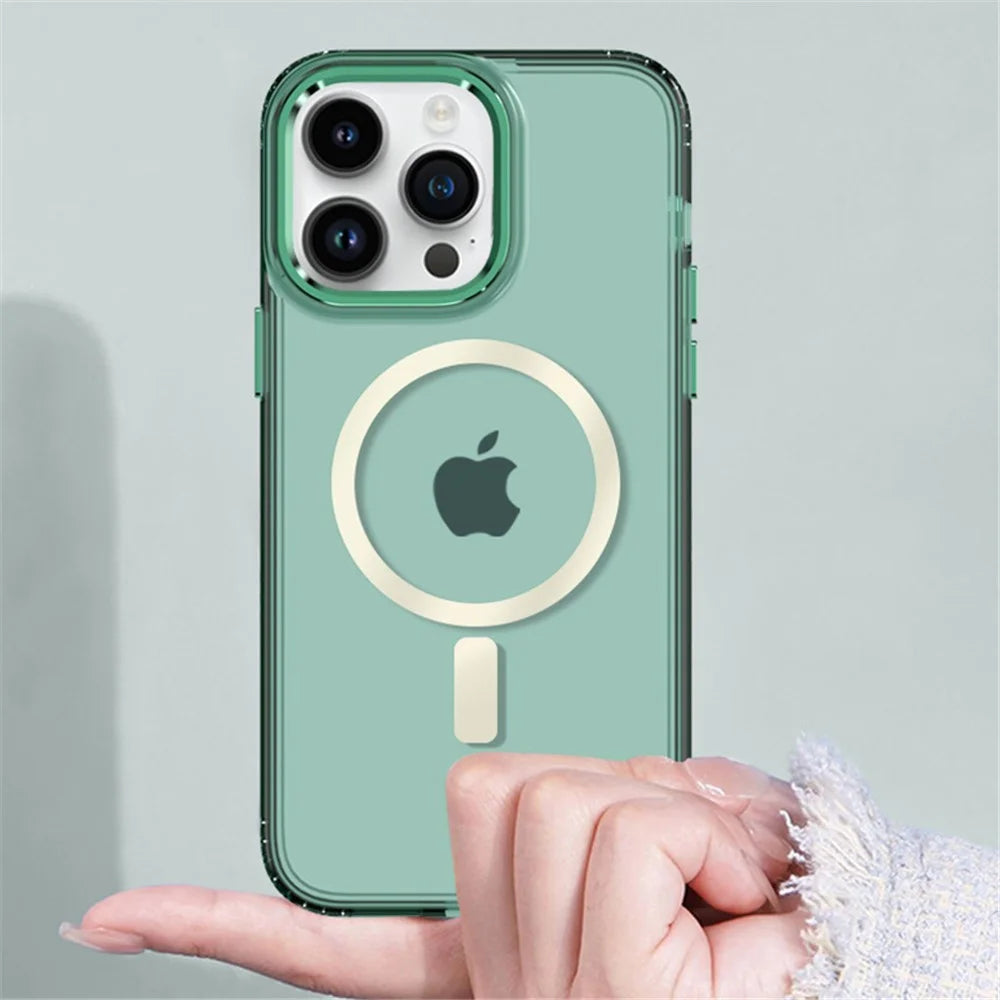 Translucent Slim Phone Case for iPhone 14 Pro Max Anti-Fingerprint TPU+PC Cover Compatible with MagSafe - Purple - 4