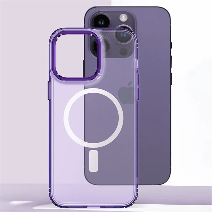 Anti-Fingerprint Phone Cover for iPhone 14 Pro Translucent Slim TPU+PC Case Compatible with MagSafe - Green - 5