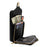 For iPhone 15 Card Slot Phone Case PU Leather Coated TPU Zipper Pocket Kickstand Cover with Shoulder Strap - Black - 3