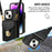 For iPhone 15 Card Slot Phone Case PU Leather Coated TPU Zipper Pocket Kickstand Cover with Shoulder Strap - Black - 6