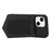 For iPhone 15 RFID Blocking Card Holder Phone Case Mirror Kickstand Imprinted PU Leather Coated TPU Cover with Shoulder Strap - Black - 5