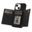 For iPhone 15 Plus Wallet RFID Blocking Phone Case Kickstand PU Leather + TPU Rhinestone Decor Cover with Shoulder Strap - Black - 2