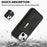 Zipper Pocket Leather Coated TPU Case for iPhone 15 , Kickstand Wallet Cell Phone Cover - Black - 5