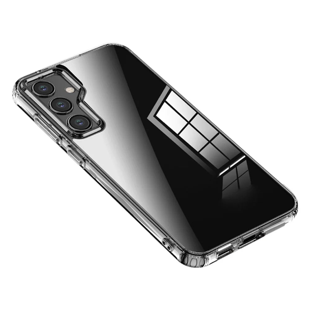 For Samsung Galaxy S23 FE PC+TPU Phone Case Airbag Protection Anti-drop Phone Cover - Transparent - 1