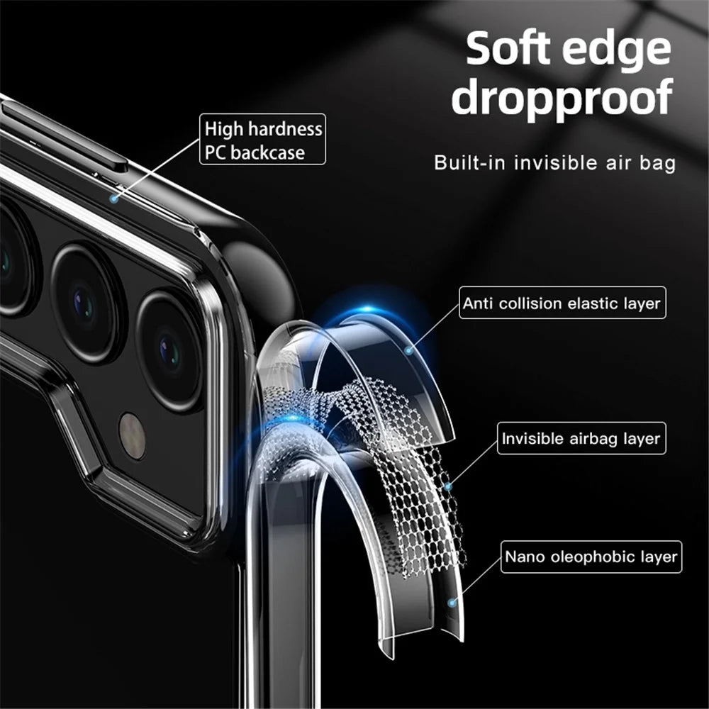 For Samsung Galaxy S23 FE PC+TPU Phone Case Airbag Protection Anti-drop Phone Cover - Transparent - 3