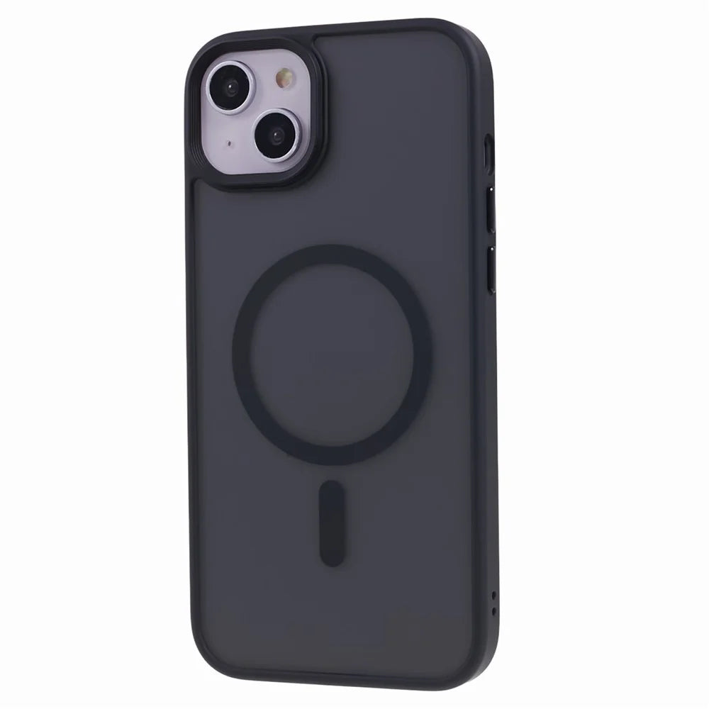 FULEXIN Compatible with MagSafe Shockproof Case for iPhone 15 Skin-Touch Matte TPU+Acrylic Phone Cover - Black - 3