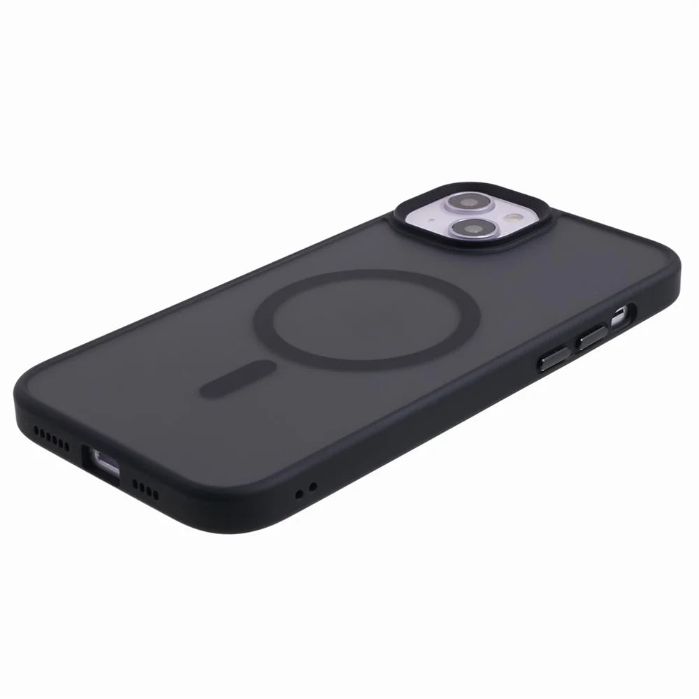FULEXIN Compatible with MagSafe Shockproof Case for iPhone 15 Skin-Touch Matte TPU+Acrylic Phone Cover - Black - 4