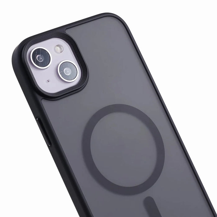 FULEXIN Compatible with MagSafe Shockproof Case for iPhone 15 Skin-Touch Matte TPU+Acrylic Phone Cover - Black - 7