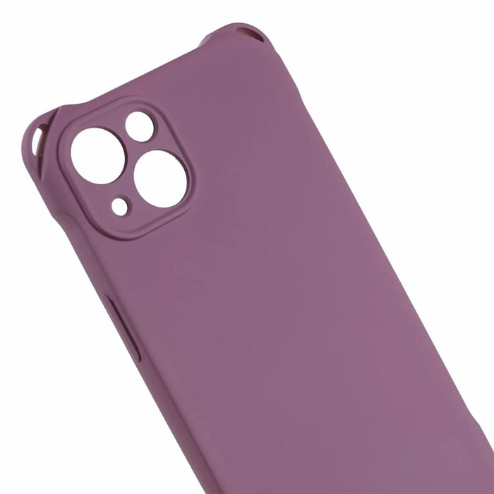 Phone Cover for iPhone 14 Four Corner Thickened Shockproof TPU Phone Case with 150cm Hanging Rope - Light Purple - 7