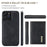 DG.MING M1 Series For iPhone 15 Pro Max Kickstand Case PC+TPU+PU Magnetic Wallet Phone Cover - Black - 6