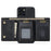 DG.MING M1 Series Anti-Drop Kickstand Case for iPhone 15 PC+TPU+PU Magnetic Wallet Phone Shell - Black - 2