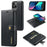DG.MING for iPhone 15 Plus Detachable Magnetic Phone Case Anti-Dorp Split Leather Wallet Stand Case - Black - 1