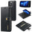 DG.MING For iPhone 15 Pro Max Detachable Magnetic Phone Case Drop Proof Split Leather Wallet Stand Cover - Black - 1