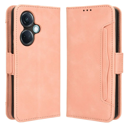 For OnePlus Nord CE3 5G / Oppo K11 5G PU Leather Wallet Phone Case Shockproof Stand Cover with Multiple Card Holder - Pink - 1