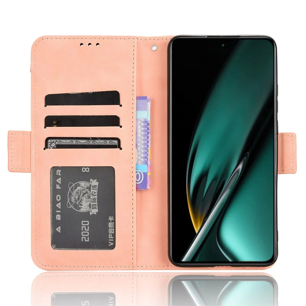 For OnePlus Nord CE3 5G / Oppo K11 5G PU Leather Wallet Phone Case Shockproof Stand Cover with Multiple Card Holder - Pink - 3