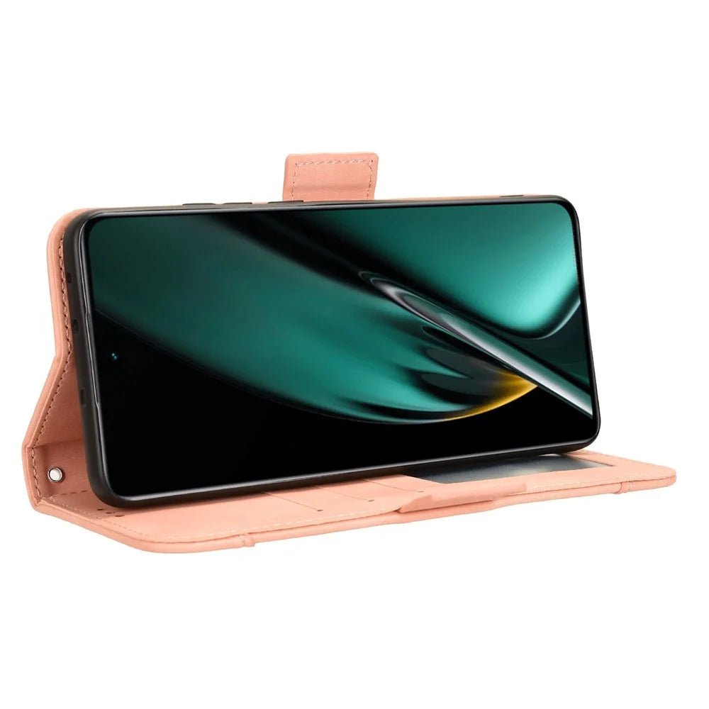 For OnePlus Nord CE3 5G / Oppo K11 5G PU Leather Wallet Phone Case Shockproof Stand Cover with Multiple Card Holder - Pink - 4