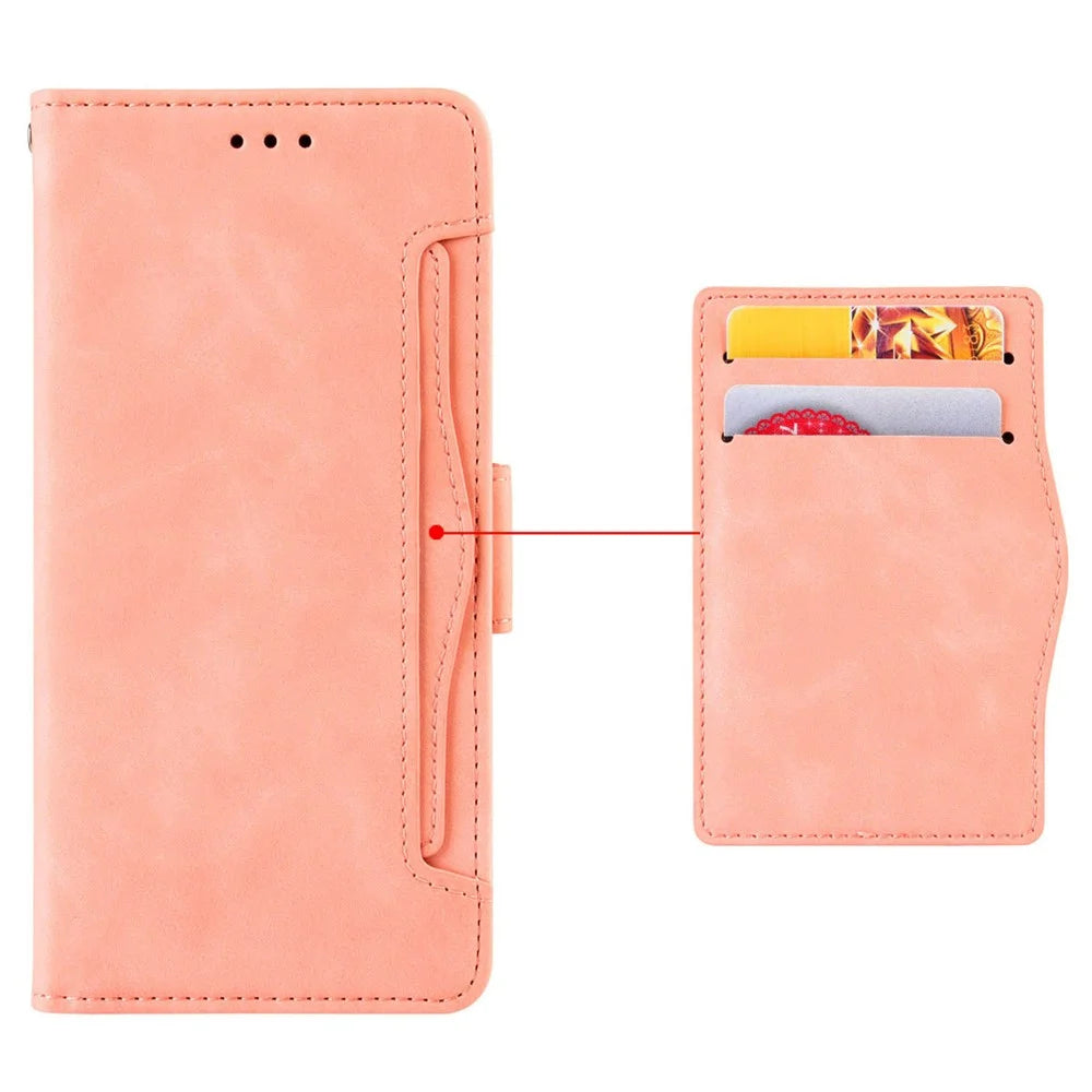 For OnePlus Nord CE3 5G / Oppo K11 5G PU Leather Wallet Phone Case Shockproof Stand Cover with Multiple Card Holder - Pink - 5