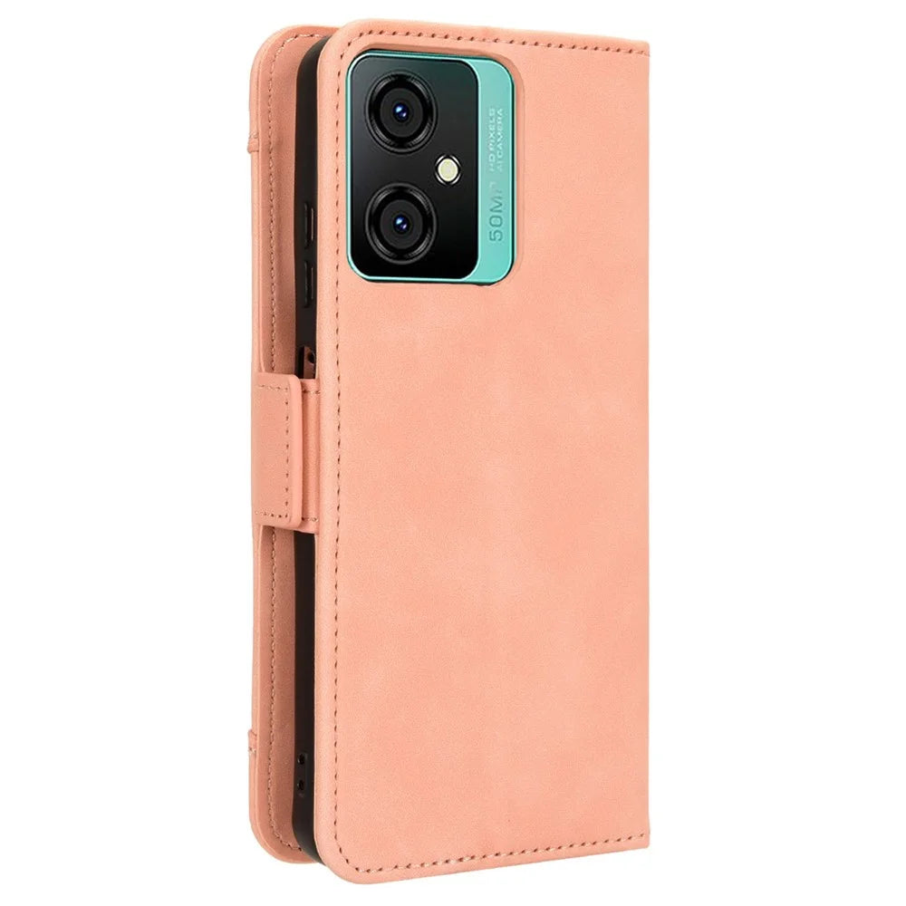 For Blackview Oscal C70 / Oscal Tiger 10 Multiple Card Slot Wallet Phone Case Stand PU Leather Smartphone Cover - Pink - 7