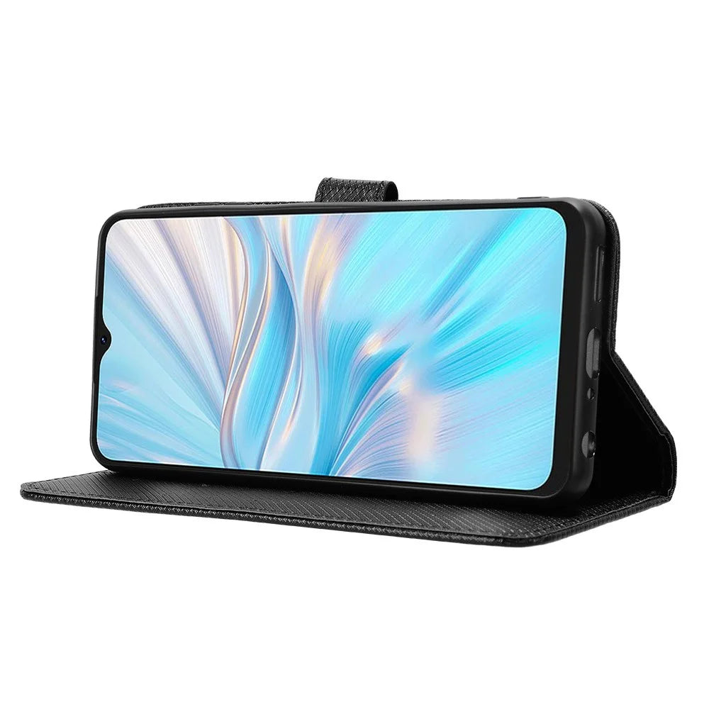 For Blackview Oscal C70 / Oscal Tiger 10 Wallet Phone Case Diamond Texture PU Leather Stand Phone Cover - Black - 3