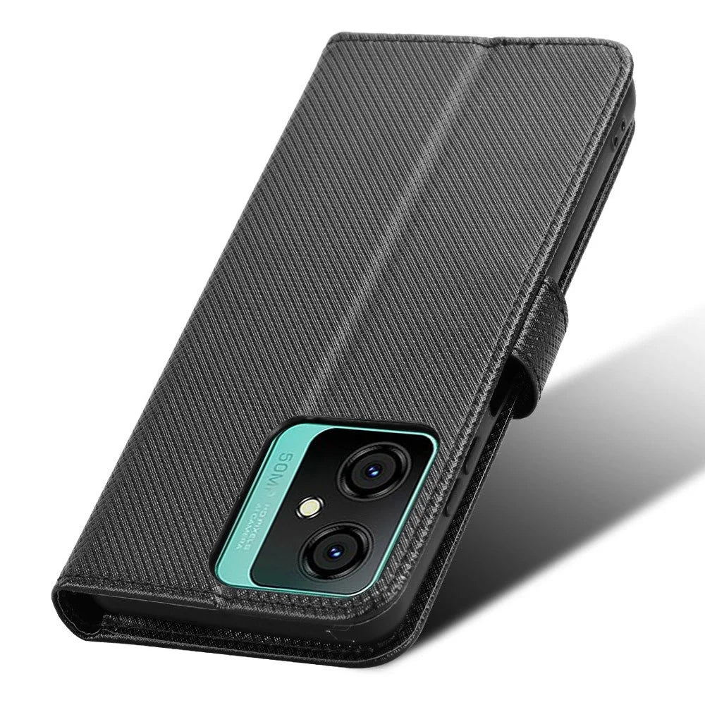 For Blackview Oscal C70 / Oscal Tiger 10 Wallet Phone Case Diamond Texture PU Leather Stand Phone Cover - Black - 5