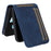 For Samsung Galaxy Z Flip5 5G Card Slots Phone Case Two-piece Design PU Leather Protective Cover - Blue - 5