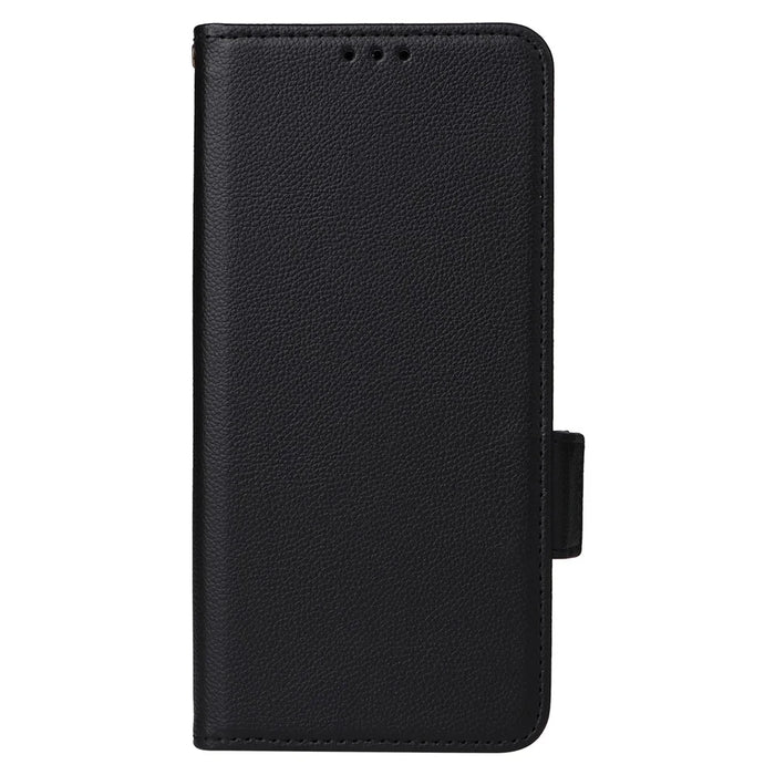 PU Leather Case for Orbic Fun+ 4G , Wallet Phone Shell Litchi Texture Stand Cellphone Cover with Strap - Black - 7