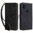 For Orbic Fun+ 4G Stand Cover Anti-drop Wallet Phone Case RFID Blocking PU Leather Shell with Strap - Black - 1