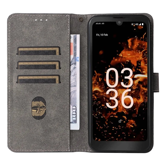 For Orbic Fun+ 4G Stand Cover Anti-drop Wallet Phone Case RFID Blocking PU Leather Shell with Strap - Black - 2