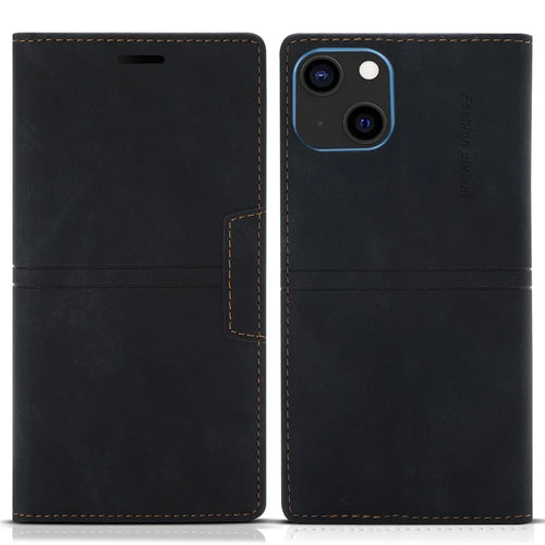 For iPhone 15 Full Protection Phone Leather Case Wallet Stand Phone Cover - Black - 1