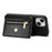N.BEKUS Phone Cover for iPhone 15 Plus , Zipper Pocket Wallet Kickstand PU Leather+TPU Case with Shoulder Strap - Black - 5