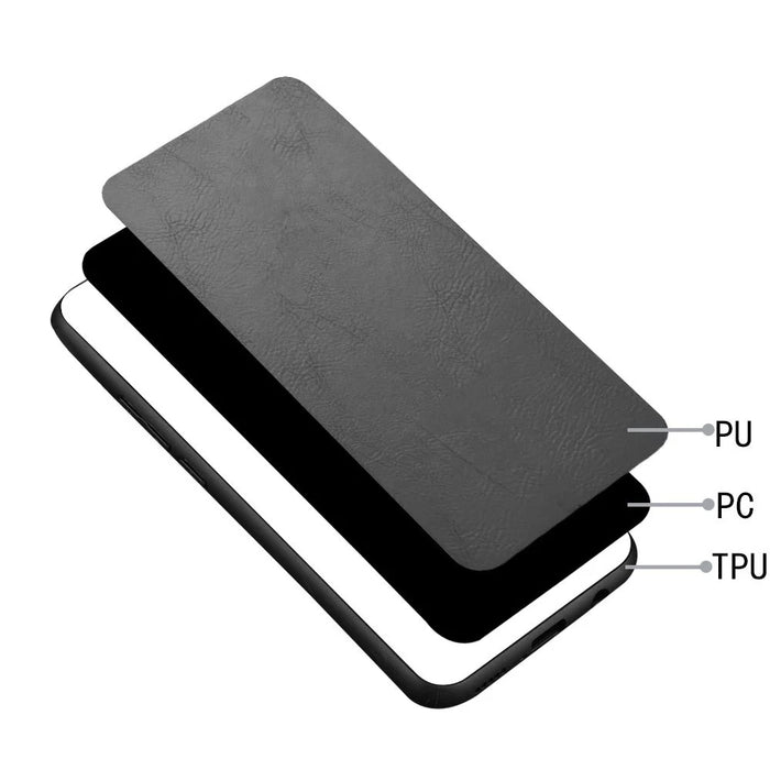 For Samsung Galaxy S23 FE Phone Cover Stitching Line PU Leather Coated PC+TPU Protective Case - Black - 3