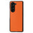 For Samsung Galaxy Z Fold5 5G Textured PU Leather+PC Phone Case Folding Back Cover - Orange - 4
