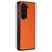For Samsung Galaxy Z Fold5 5G Textured PU Leather+PC Phone Case Folding Back Cover - Orange - 5
