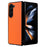 For Samsung Galaxy Z Fold5 5G Textured PU Leather+PC Phone Case Folding Back Cover - Orange - 7