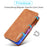 LC.IMEEKE For iPhone 15 Pro Leather Stand Phone Case Shockproof Card Holder Cover - Brown - 5