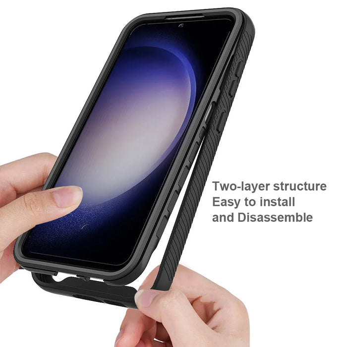 Clear Back Phone Case for Samsung Galaxy S23 FE , Acrylic+PC+TPU Anti-Scratch Phone Cover - Black - 2
