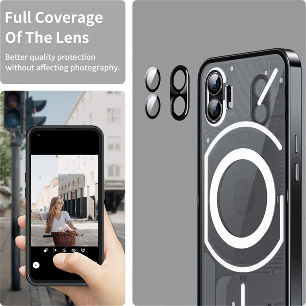 Magic Shield Magnetic Series Phone Case for Nothing Phone (2) Magnetic Case, Metal Frame Protective Cover with Lens Cover  - Black - 4