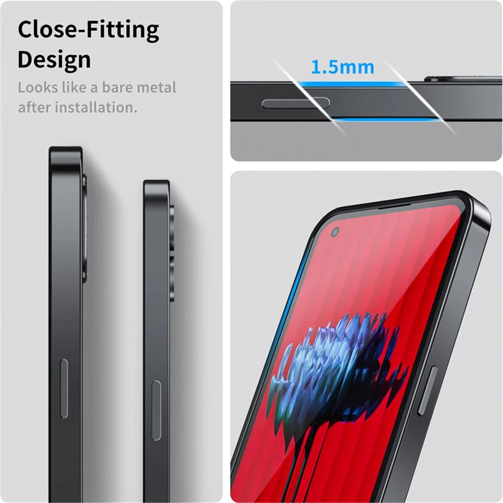 Magic Shield Magnetic Series Phone Case for Nothing Phone (2) Magnetic Case, Metal Frame Protective Cover with Lens Cover  - Black - 6