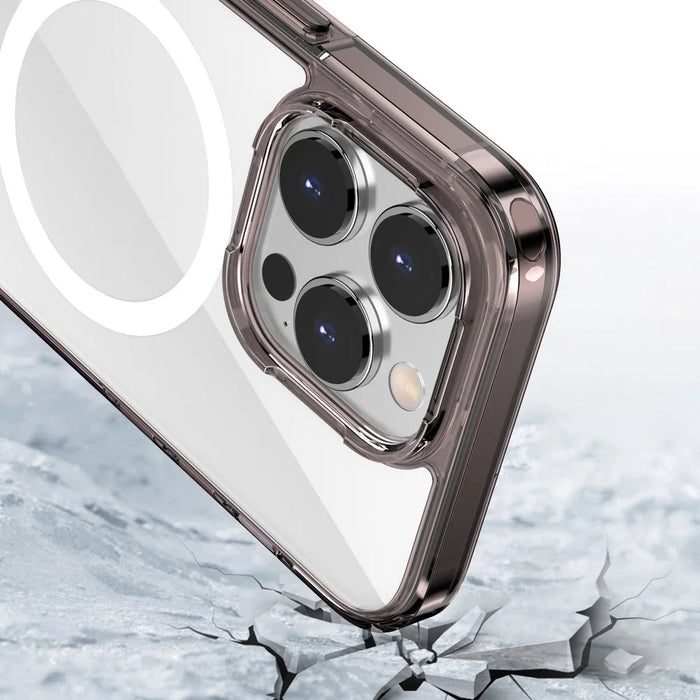 Aurora Series For iPhone 15 Pro Max Shockproof Cover Magnetic TPU+PC Phone Case Compatible with MagSafe - Brown - 2