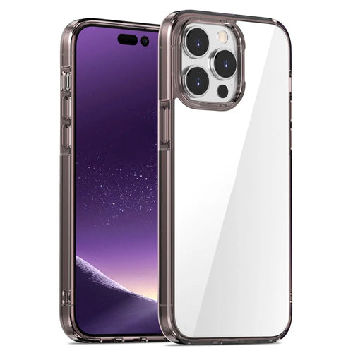 Aurora Series For iPhone 15 Plus Hard PC + Soft TPU Phone Case Clear Mobile Phone Shell Cover - Transparent Tan - 1