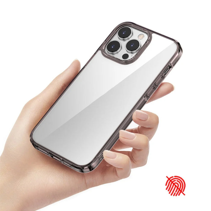 Aurora Series For iPhone 15 Plus Hard PC + Soft TPU Phone Case Clear Mobile Phone Shell Cover - Transparent Tan - 3