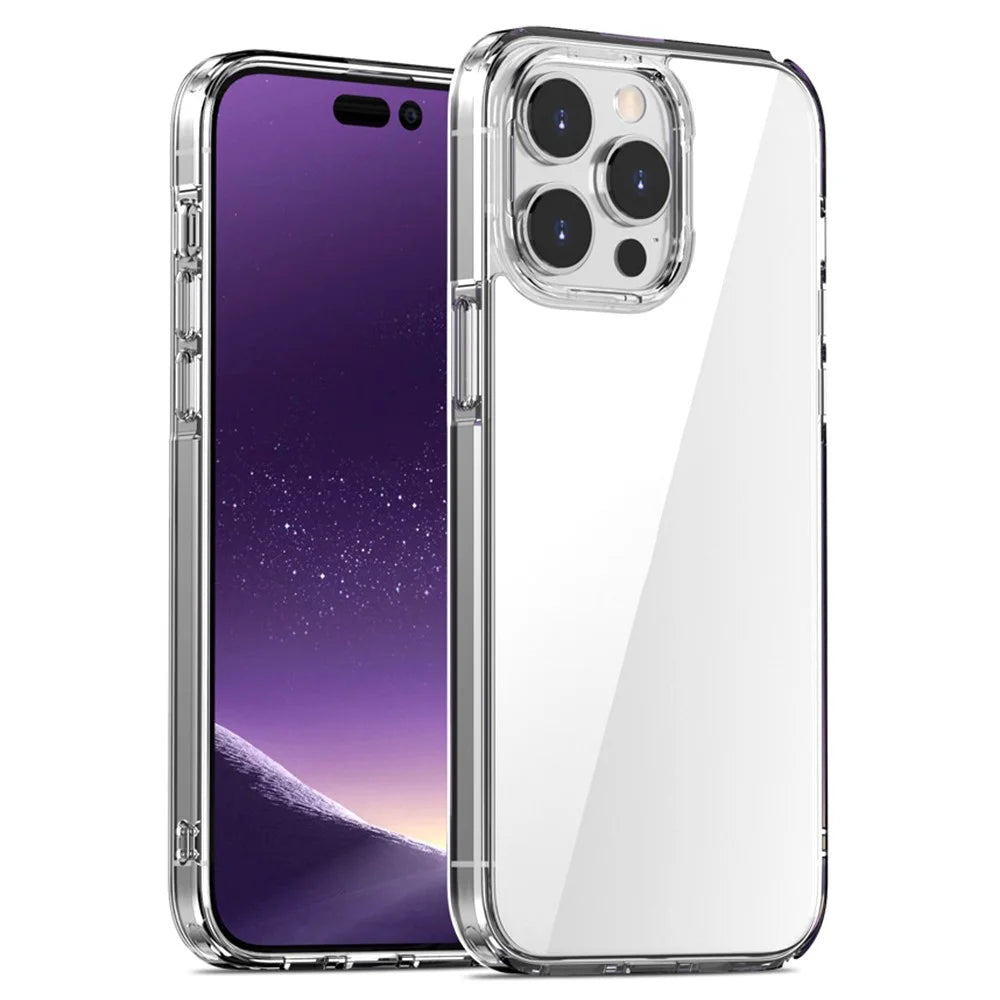 Aurora Series For iPhone 15 Clear Slim Mobile Phone Shell Case Hard PC + Soft TPU Cover - Transparent - 1