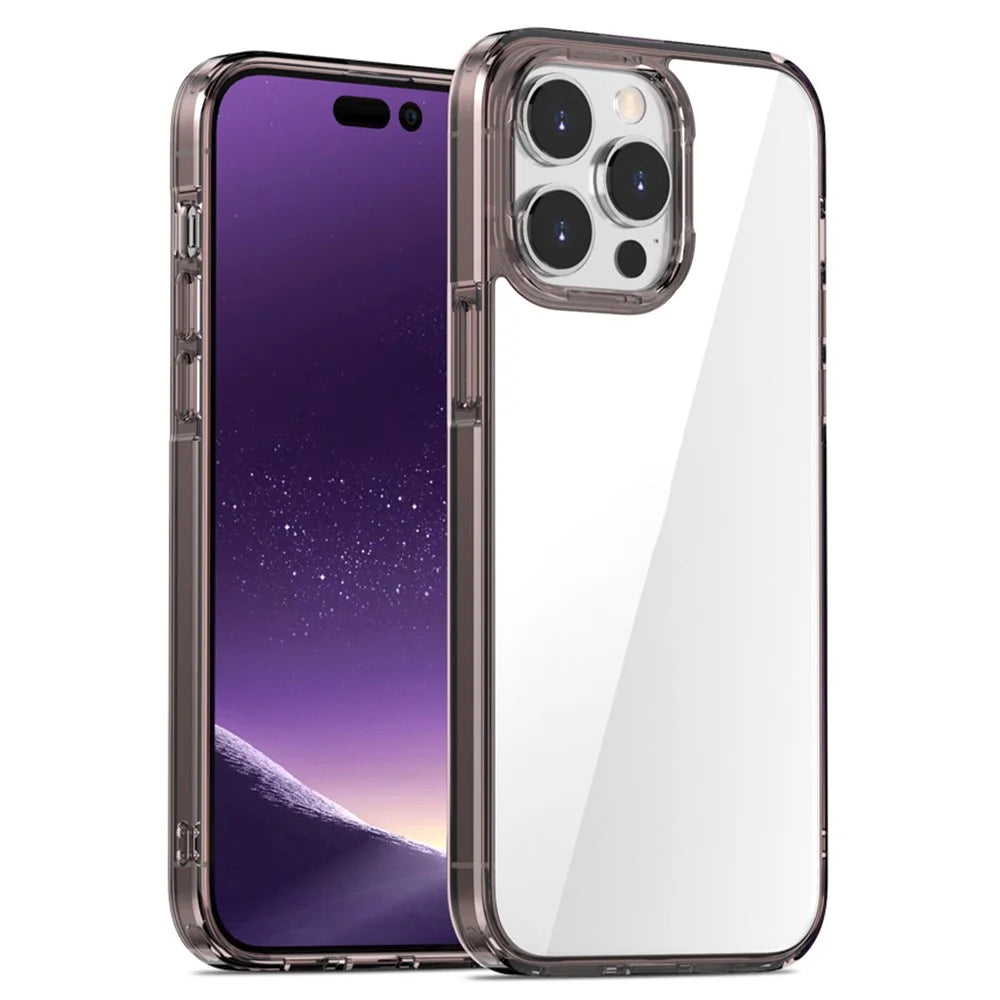 Aurora Series PC + TPU Cover For iPhone 15 Pro , Clear Mobile Phone Shell Anti-Scratch Case - Transparent Tan - 1