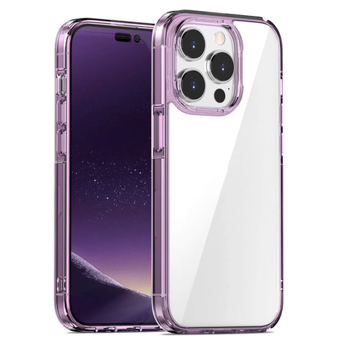 Aurora Series For iPhone 15 Pro Max Clear Mobile Phone Shell PC + TPU Anti-Scratch Phone Case Cover - Transparent Purple - 1