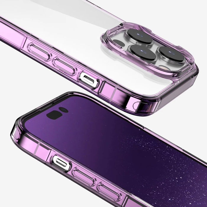 Aurora Series For iPhone 15 Pro Max Clear Mobile Phone Shell PC + TPU Anti-Scratch Phone Case Cover - Transparent Purple - 7