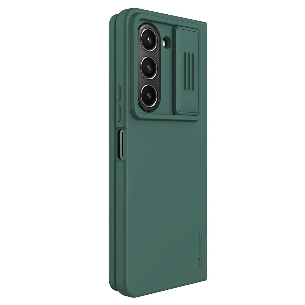 NILLKIN Shockproof Case for Samsung Galaxy Z Fold5 5G Dual Layer Hybrid Hard PC Soft Silicone Case with Slide Camera Lens Cover - Green - 5
